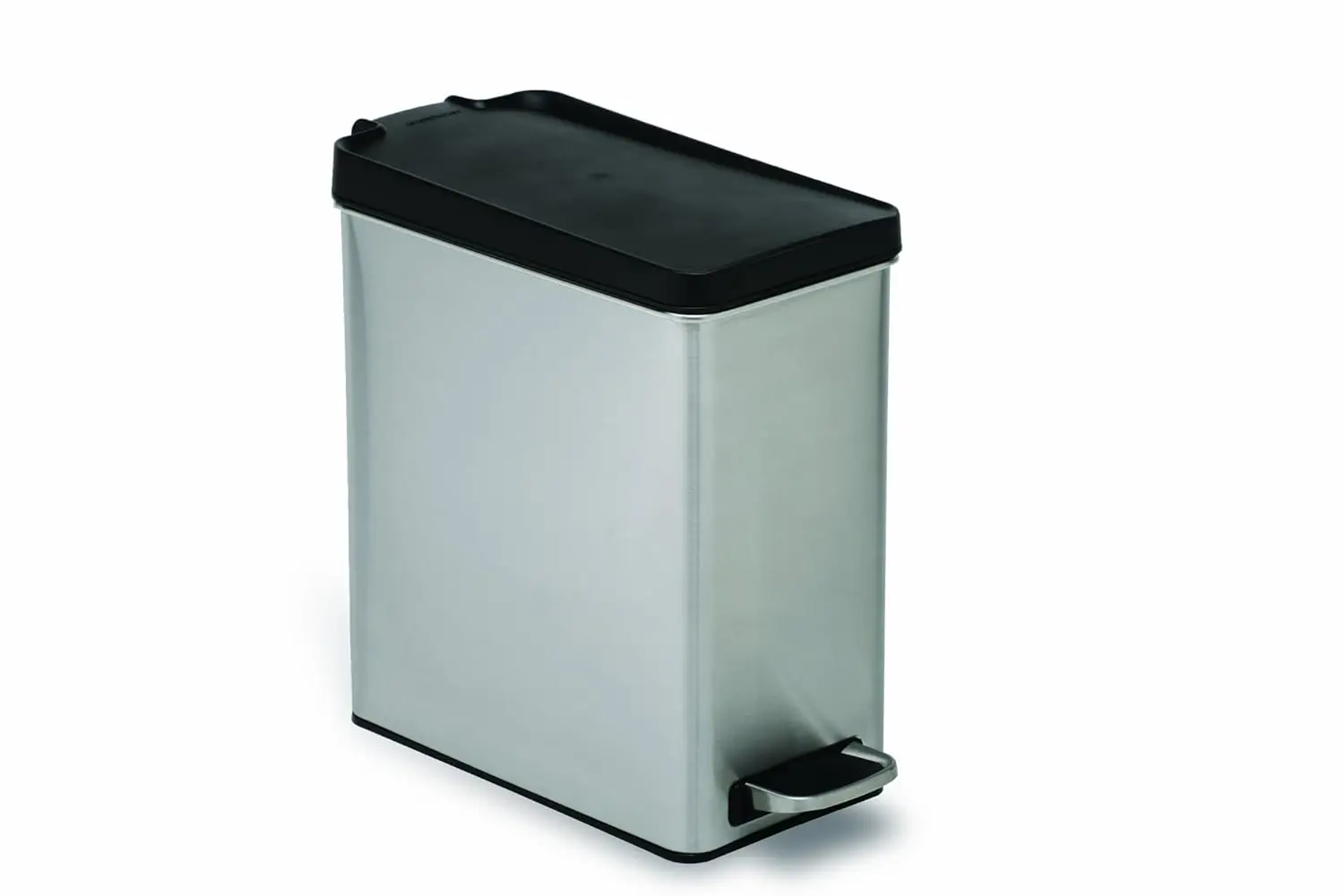 

10 Liter / 2.6 Gallon Bathroom Slim Profile Trash Can, Brushed Stainless Steel with Plastic Lid, Customized