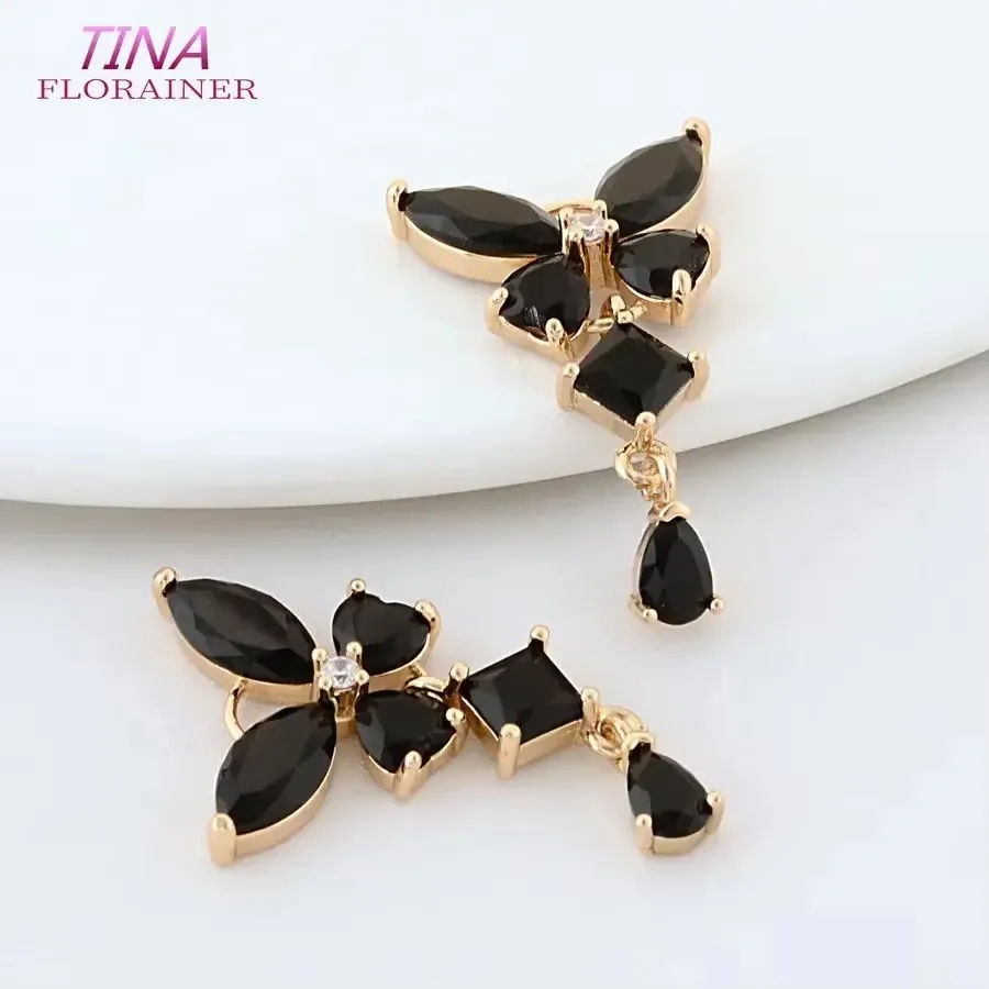 

4PCS 18*32MM 18K Gold Color Brass with Zircon Butterfly Charms Pendants Necklace Earrings Jewelry Making Supplies Accessories