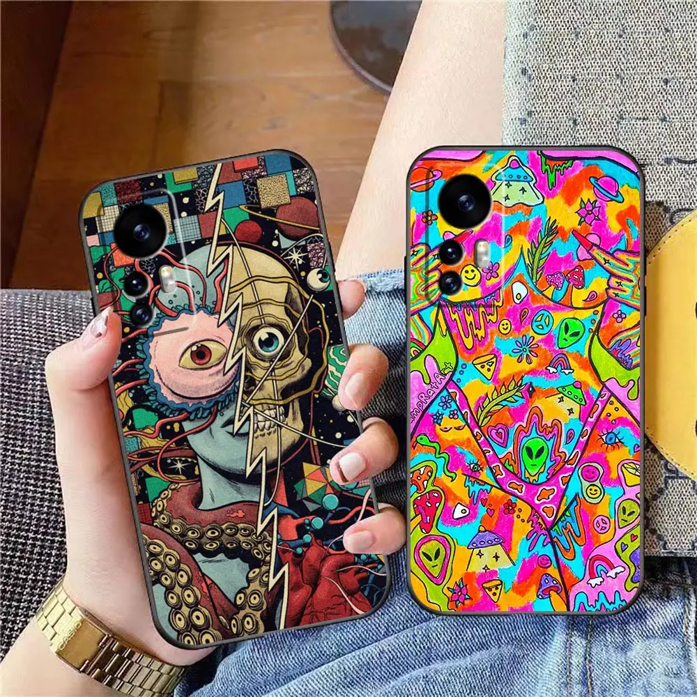 Indie Hippie Art Phone Case For Xiaomi Mi 13 12 12X 12T 11 11T 10 9 8 Pro Lite Plus TPU Case Funda Coque Shell Capa Cover