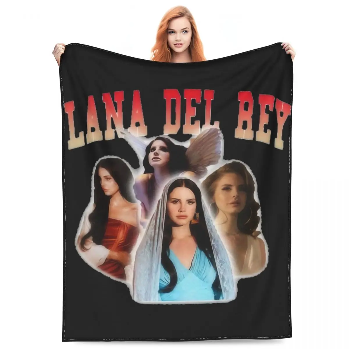 Cozy Lana Del Rey Bootleg Blanket Merchandise Room Decorative Vintage Throws And Blankets Lightweight Thin Fleece for Travel