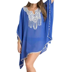 Women Summer Casual Loose Cover Up Beach Dress  Beach Swimwear Tunics Swimsuit