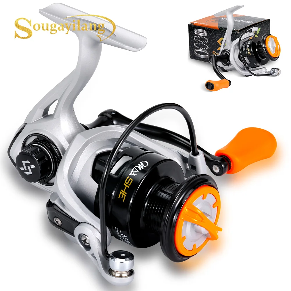Sougayilang Spinning Angelrollen 2000 Max Drag 10 kg Spinnrolle 5,2:1 Übersetzungsverhältnis Angelgerät für Süßwasserangeln