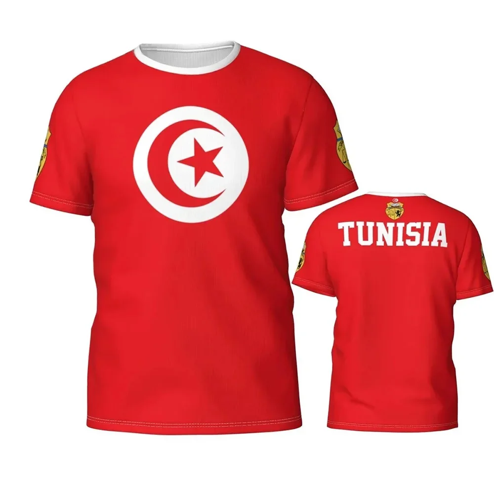 Tunisia Flag badge 3D T-shirt clothes for men and women gift for football fans