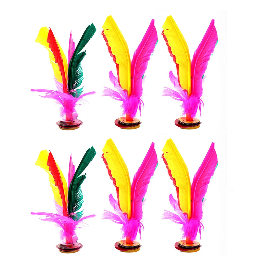 6 Pcs Goose Shuttlecock Rubber Foot Kicking Big Flower Shuttlecocks Fitness