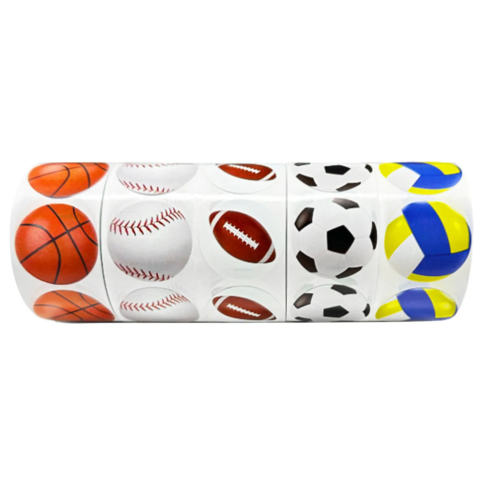 5 Rolls Sports Ball Stickers for Kids Classroom Basketball Football Baseball Soccer Stickers Mixed for Scrapbooking Water