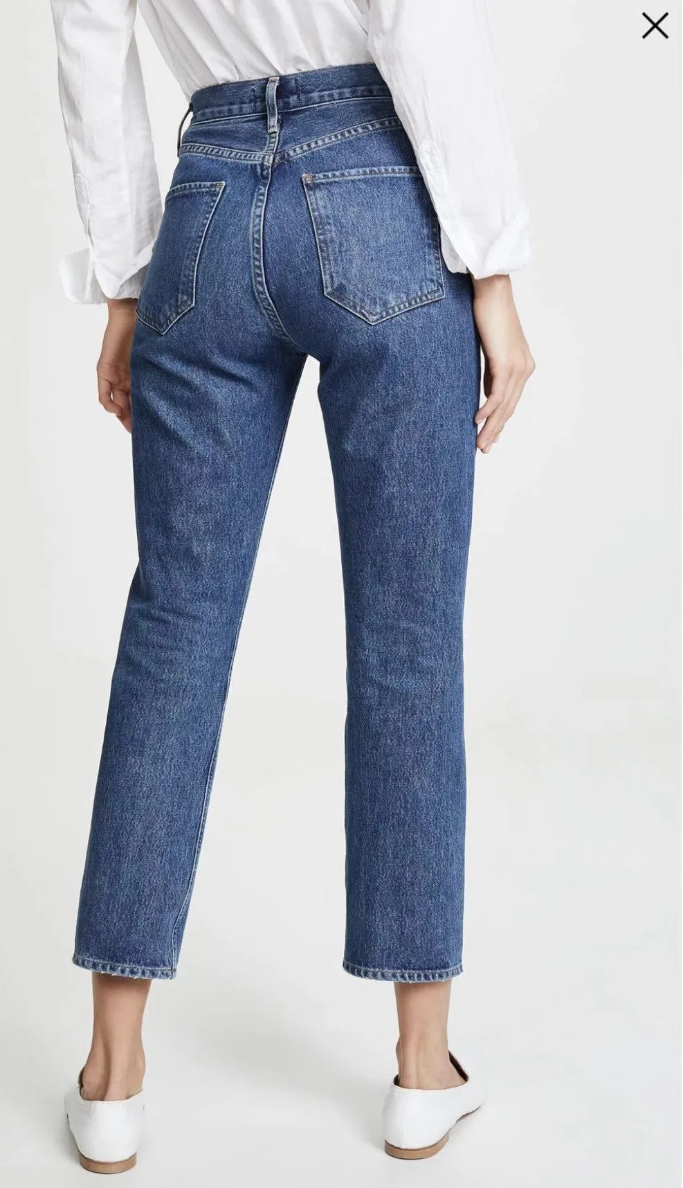

2025 High Waisted white slim fit skinny Straight Leg Women Ankle-length denim jeans ﻿