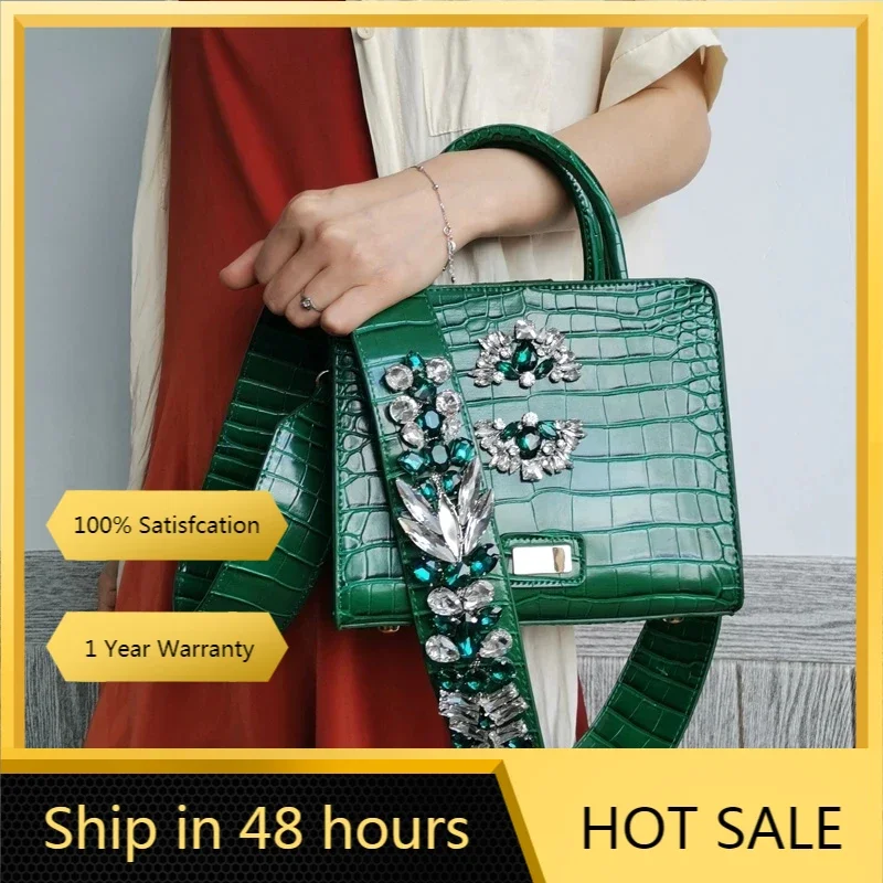 

Hot Sales Crystal Strap Nice Diamond Handbag Women Luxury Brand Designer Tote Handbag Fashion Lady Purse