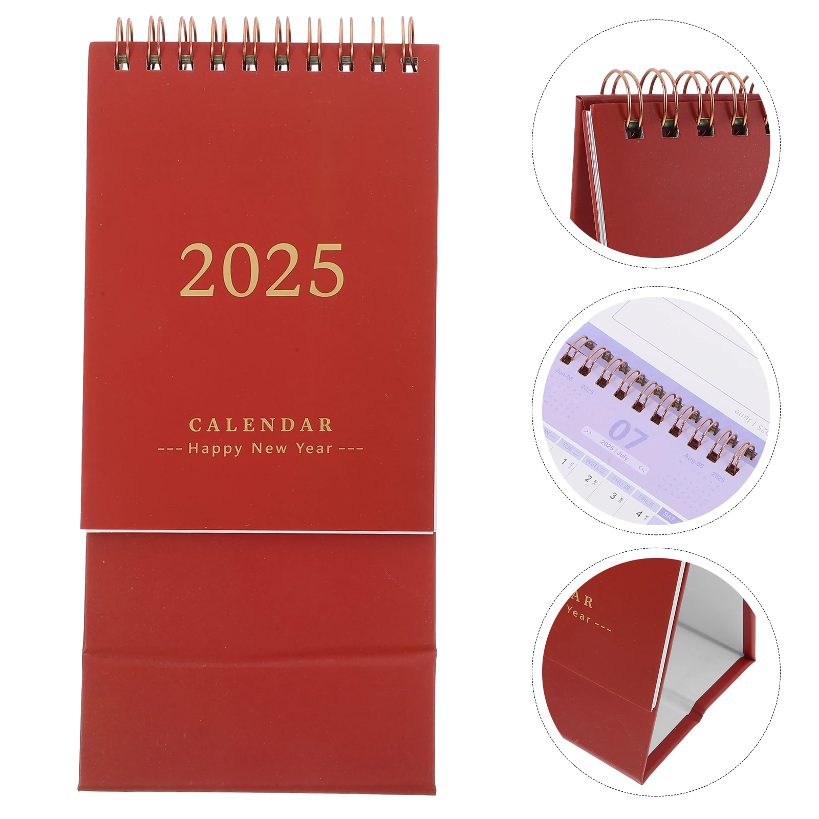 

Sturdy Flip Desk 2024-2025 Small Paper Planner for Office School Compact Metal Bound Writing Friendly Mini Table Top Calendar