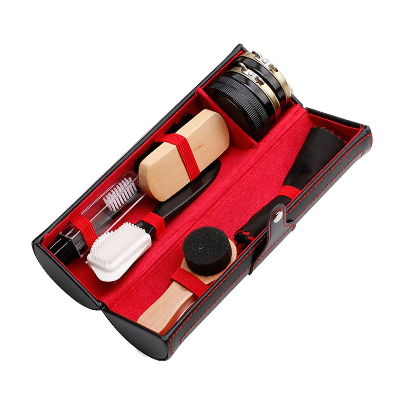 Shoe Care Kit Shoe Cleaner for Leather Shoes & Boots Travel Shoe Polish Kit with Brush Buffing Cloth for Men Shoe Polishing Tool
