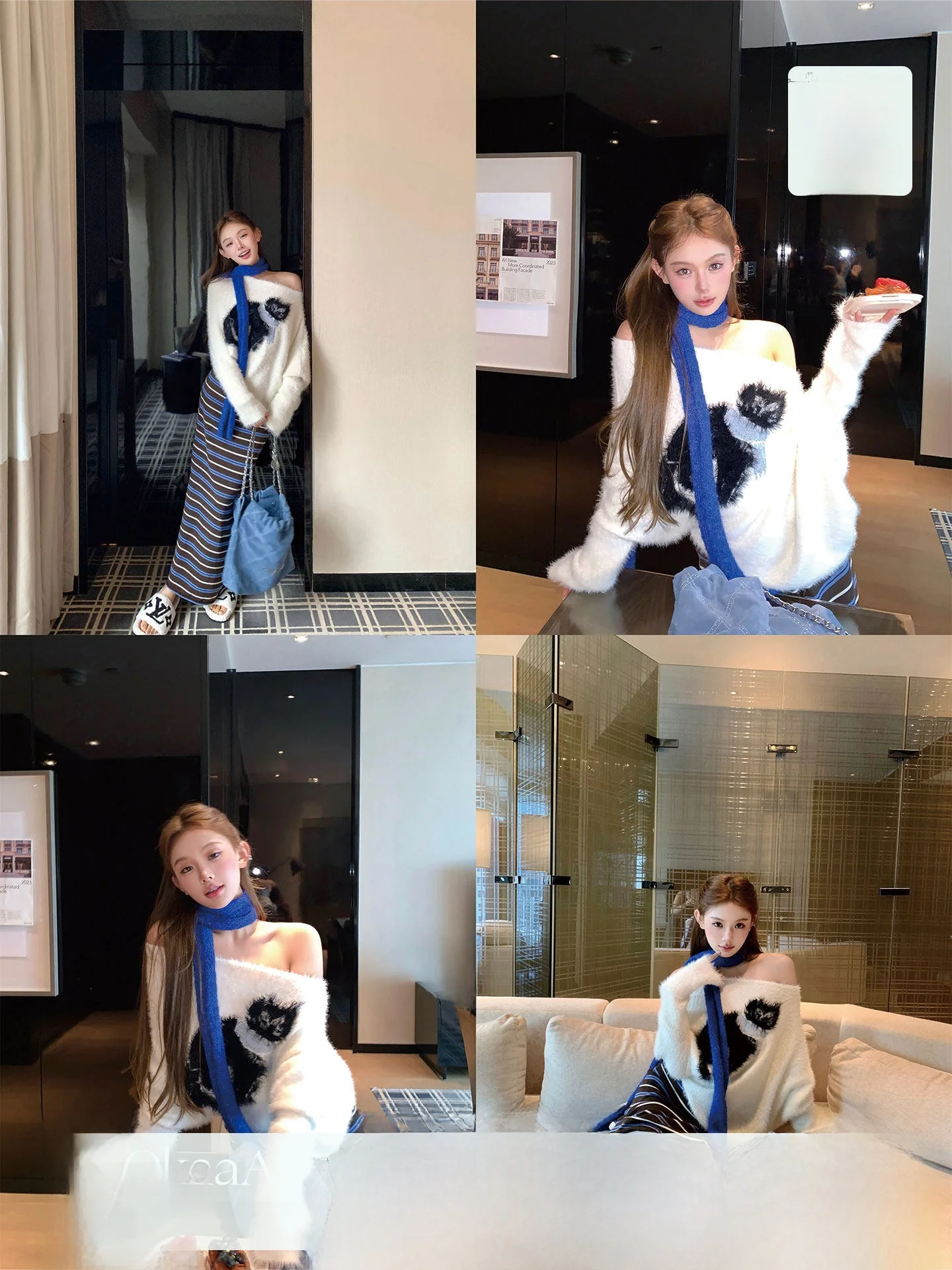 

Cisas oulder Bared Sweater Loose Fit Korean Sle Suede Feel Slant oulder Long Sve Top for Women Autumn Winter