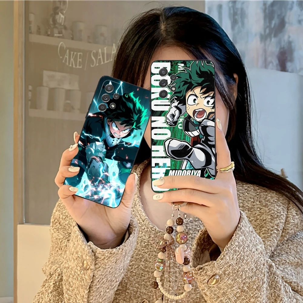 Hero Midoriya Izuku Cell Phone Case for Samsung Galaxy A91 73 71 70 54 53 52 34 24 23 21 S 5G Black Soft Phone Cover Shell