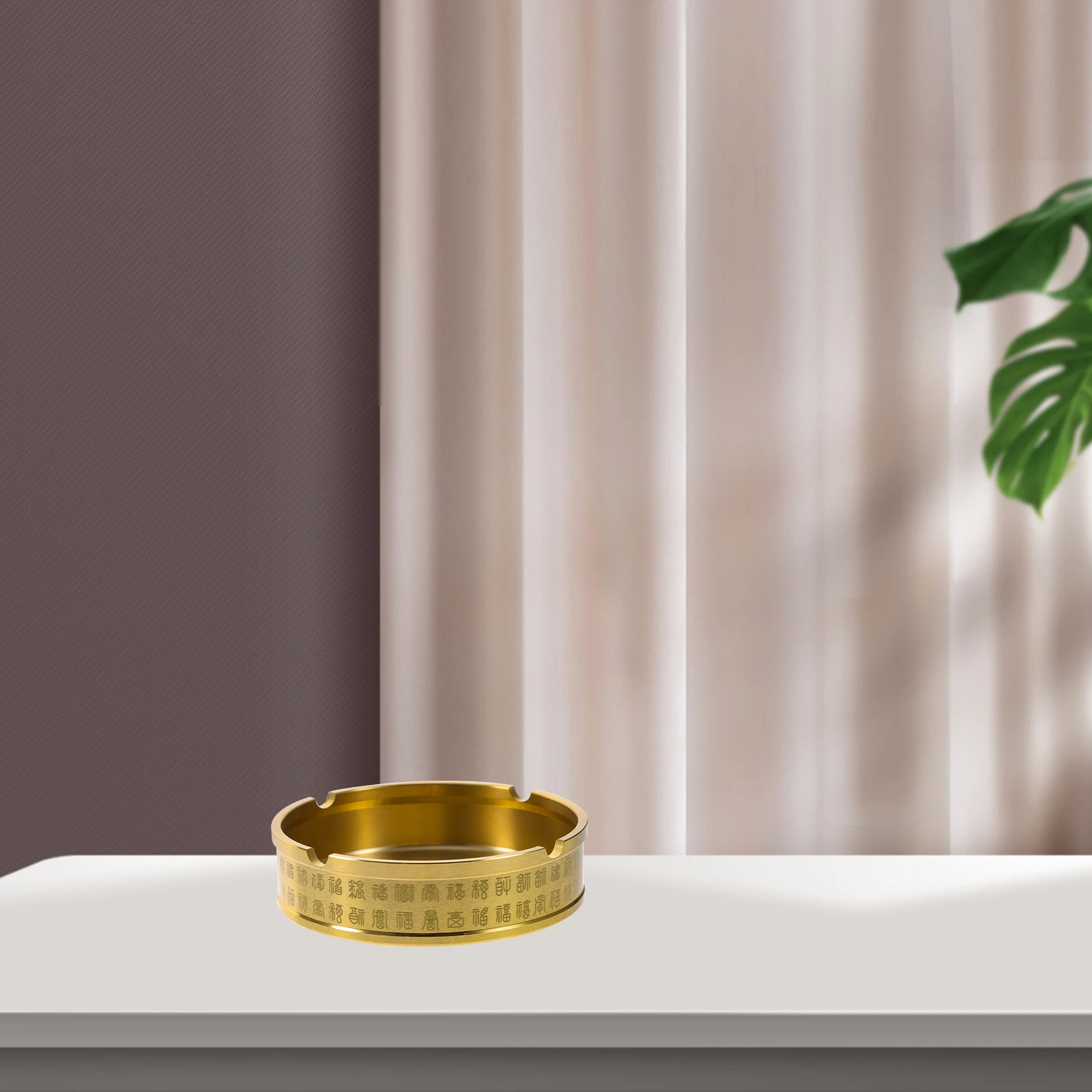 

Brass Ashtray Ornaments Modern Desk Desktop Round Ashtrays Vintage Decorative Pieces Easy Clean Sturdy Smooth Home Office