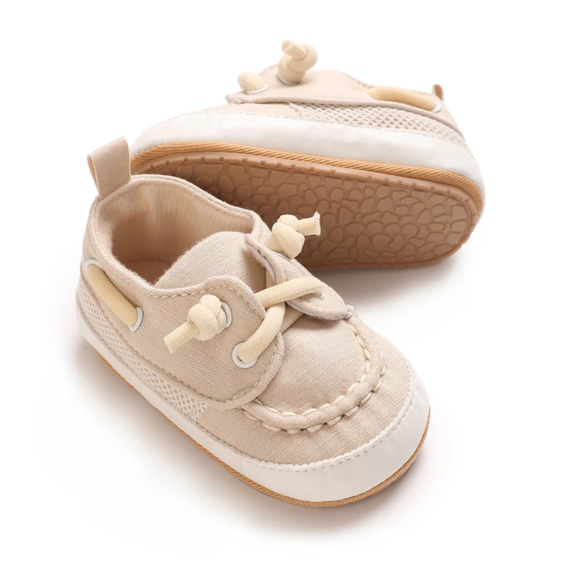 Infant Pre-Walker Shoes 0-1Year Baby Shoes Boys Color Block Boat Shoes Soft Sole Breathable Daily Footwear