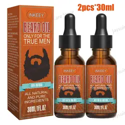 2pcs Men Natural Beard Care Oil Moisturizing Smoothing Hair Care Tools Dashing Gentlemen Beard Oil Conditioner Beard Care
