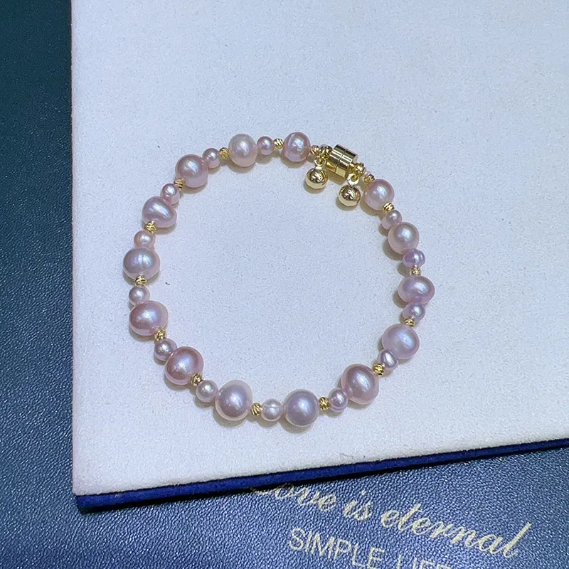 

Новый женский нишевый модный универсальный высококачественный изысканный браслет с пресноводным жемчугом