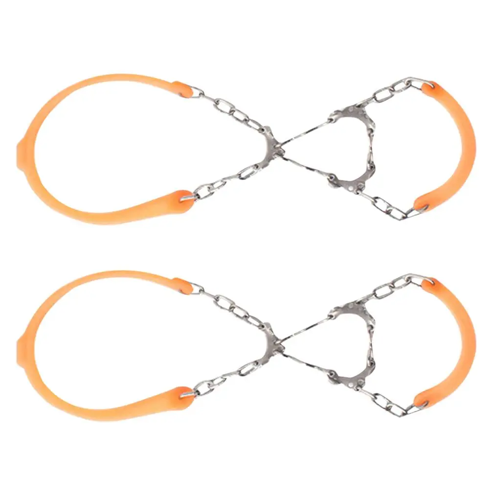 

2 Pcs Crampon Shoe Covers Ice Cleats Spikes Snow Grips Anti Slip Metal Chains Hiking Traction Slope Road Winter Sports Boot