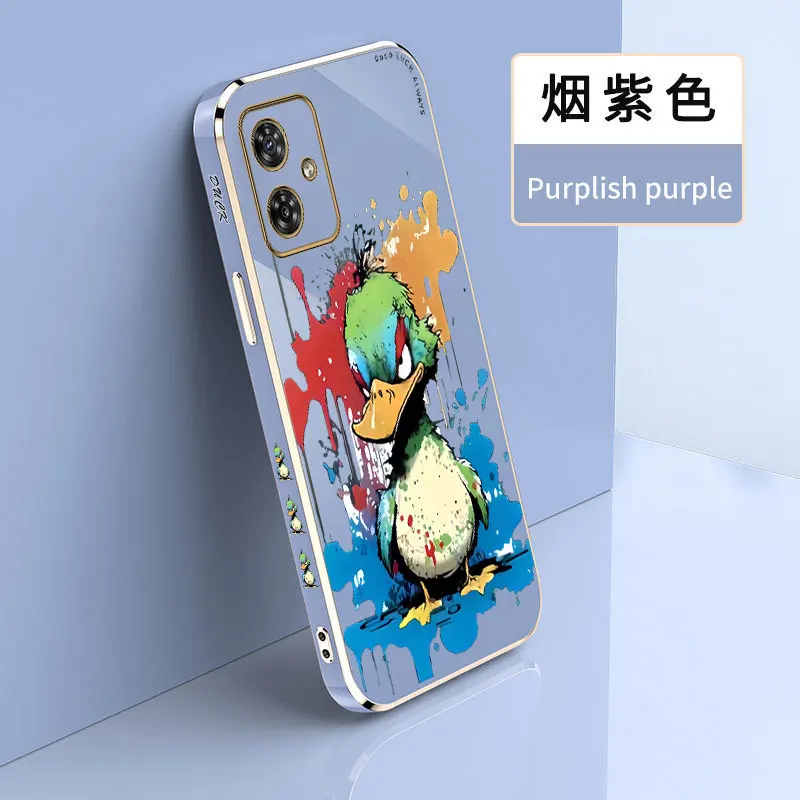 G54 Angry Duck Plating Phone Case For Motorola Moto G54 Cover