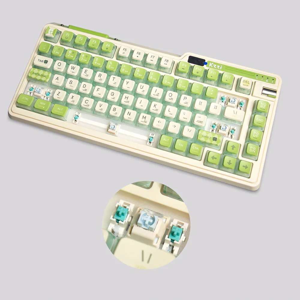 KZZI K75 Gasket Structure Tri-mode Mechanical Keyboard 82 Keys 75% RGB Backlit 2.4G Wireless Bluetooth Gamer Keyboard PBT Keycap