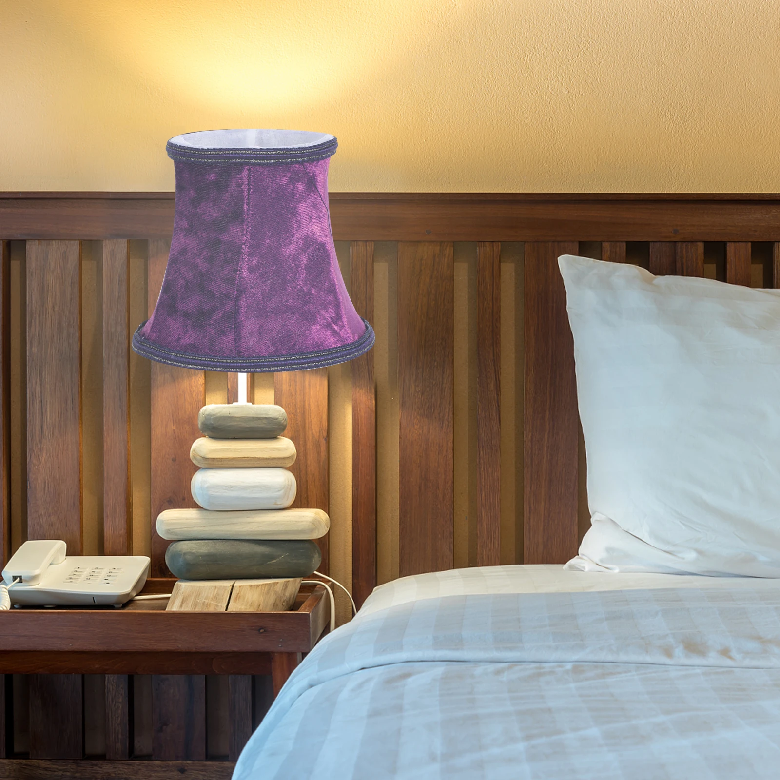 

Fabric Lampshade Chandelier Cover Deep Purple Home Use Cloth Light Screen Protective Dustproof DIY Lamp Accessories Small Night