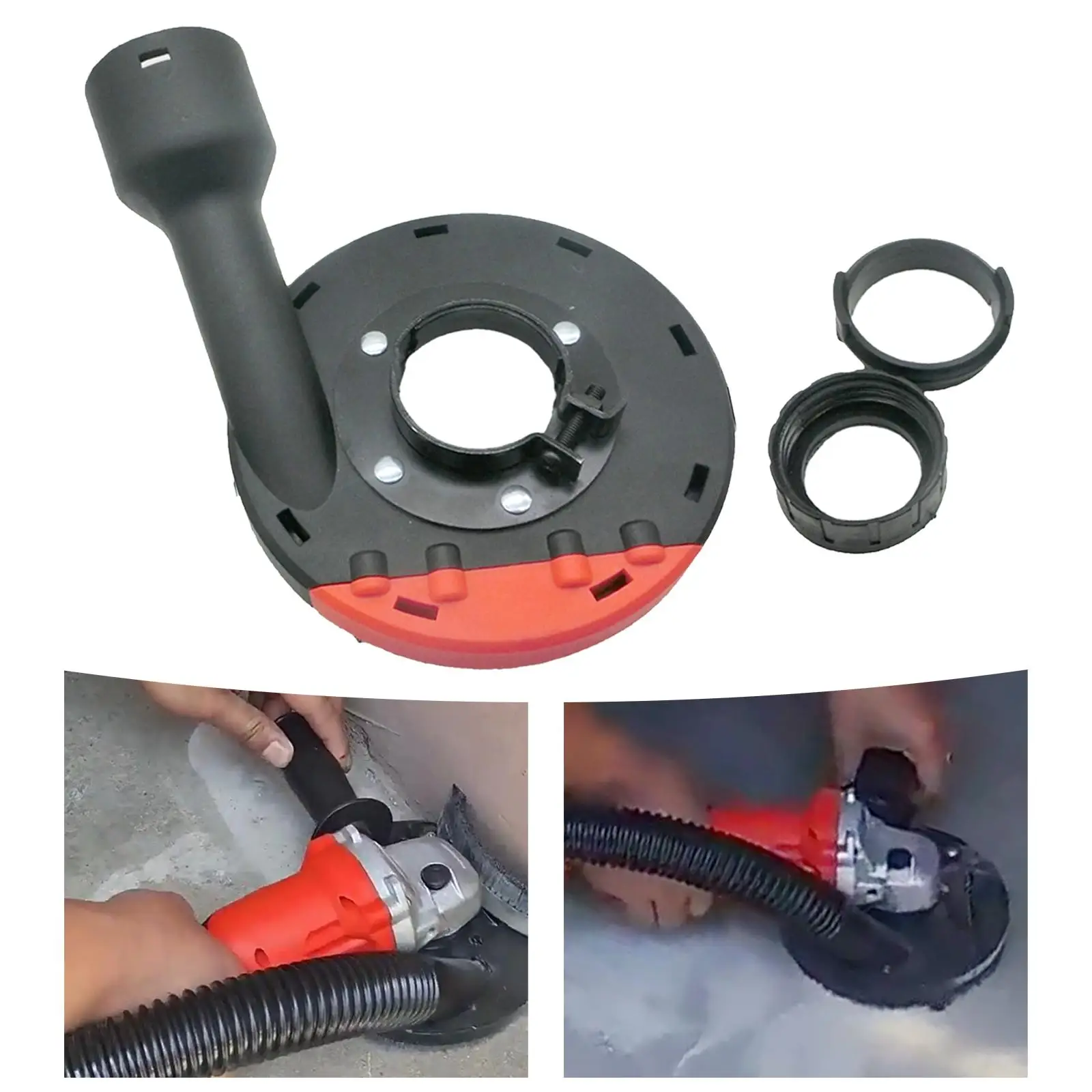 Surface Grinding Dust Collector Shroud 140mm Black Red Fit Head Under 43mm for Tile and Wall