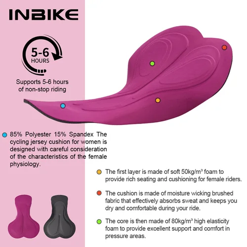 Imagen 2 del producto INBIKE, nuevos pantalones cortos de ciclismo de verano para mujer, pantalones para bicicleta de carretera, pantalones cortos acolchados para bicicleta de montaña para mujer con bolsillos, pantalones cortos de ciclismo