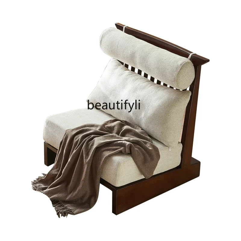 A15 Qiji ريترو واحد الصلبة الخشب أريكة الترفيه كرسي غرفة المعيشة المنزلي مصمم كسول بسيط الحديثة شقة صغيرة #1