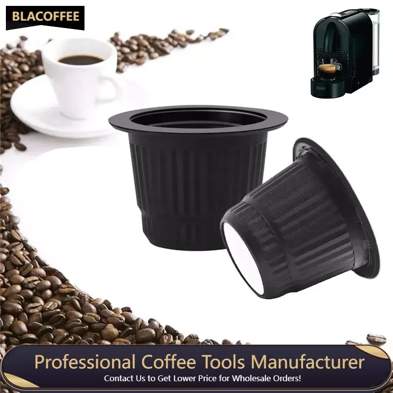 

50 Sets Coffee Capsule Cup Disposable Nespresso Pod Plastic Capsules Coffee Tool Compatible for Nespresso Espresso Filter Bag