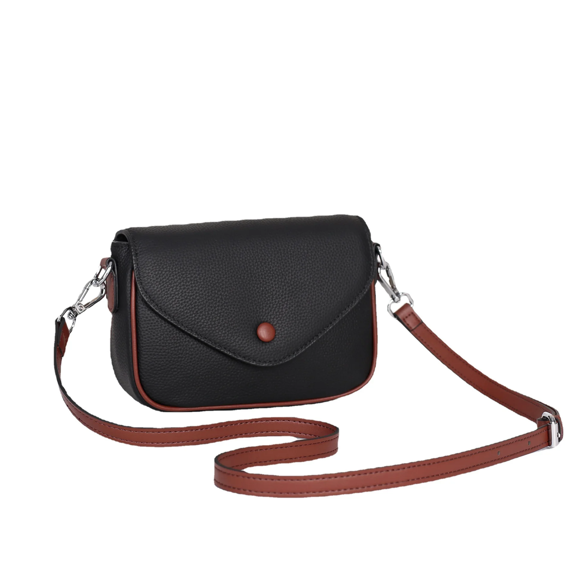 Small Bag Women's High-end Leather Diagonal Crossbody Bag Embossed Fashion Bag New Square Bag Letter Envelope