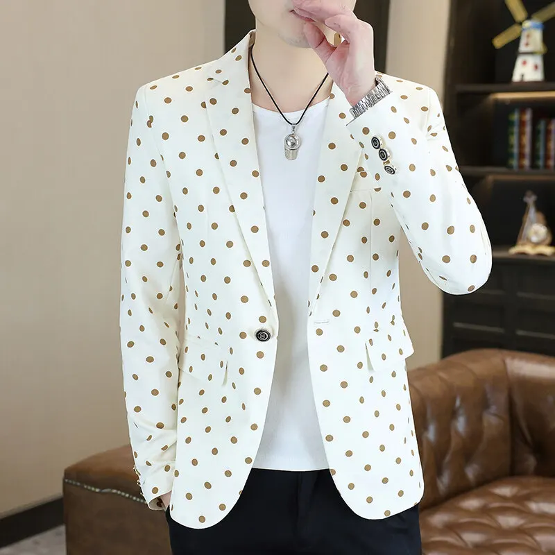 

2026, the new men's polka dot print casual blazer