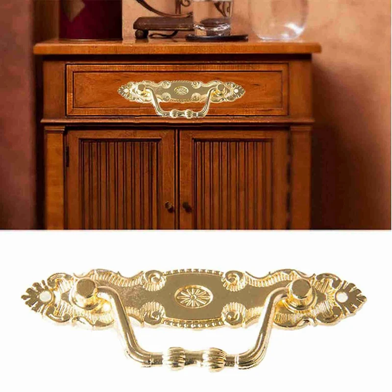 Lèvent de porte en alliage de zinc avec vis, poignée antique, planches Golden Chi, vis de proximité, meubles Foy, 20 pièces