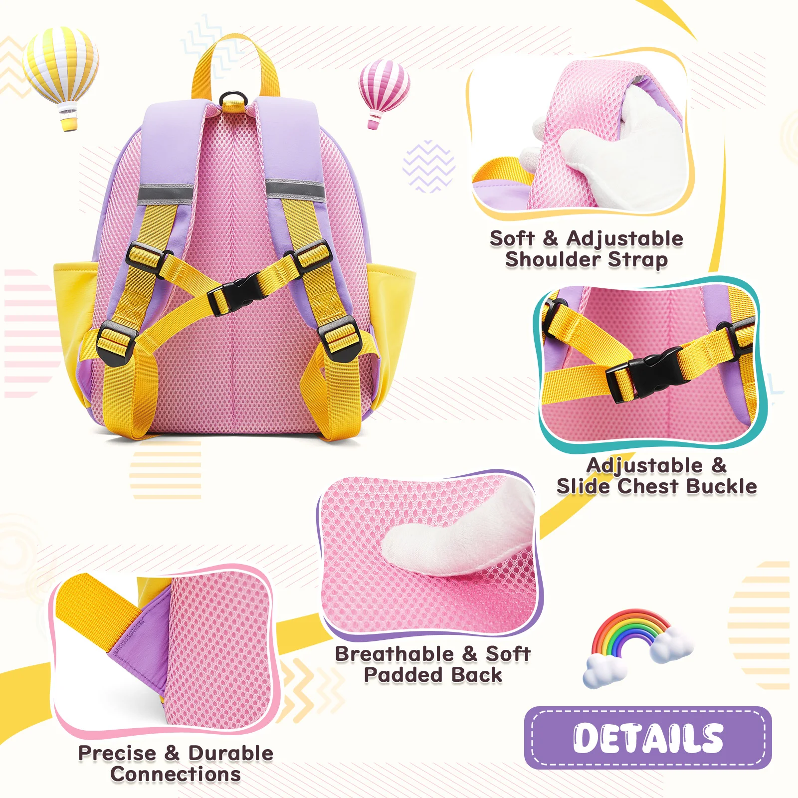 Kids Backpacks for Girls Ages 1-3/2-4, Mini Kids Backpacks, Preschool Backpacks ,Toddler Backpacks,Simple Modern schoolbag