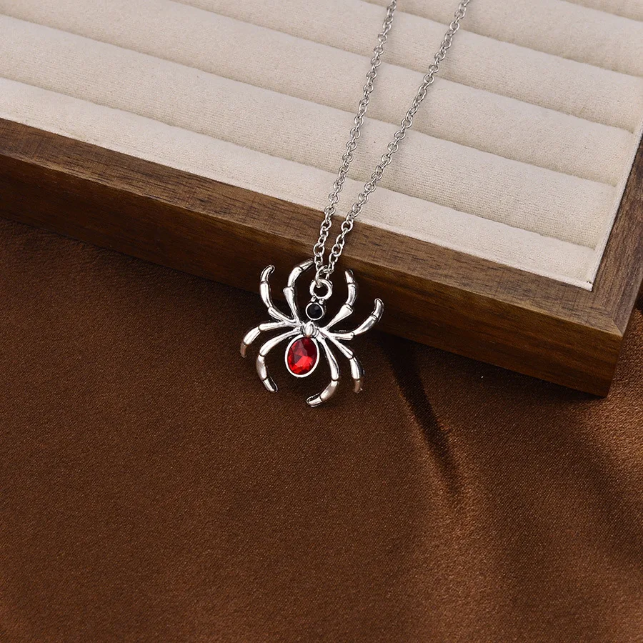 DIY accessories Amazon Fashion Hot Sale Gothic Gem Spider Suit Earrings Necklace Personality Trend Exaggerated Jewelry