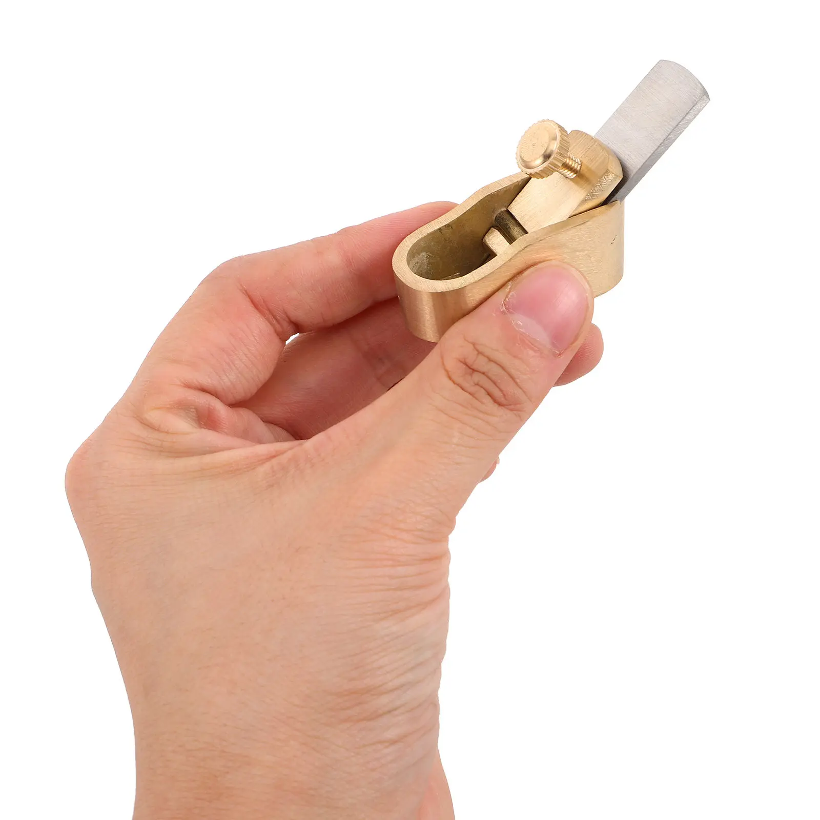 

Mini Brass Woodworking Plane Micro Violin Thumb Planer Precision Hand Tool for Fingerboard Shaping Violin Making
