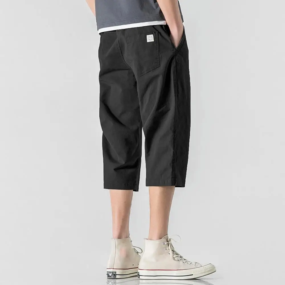 Trendy Men Capris Straight Men Summer Capris Thin Casual Simple Style Summer Cargo Pants  Daily Clothes