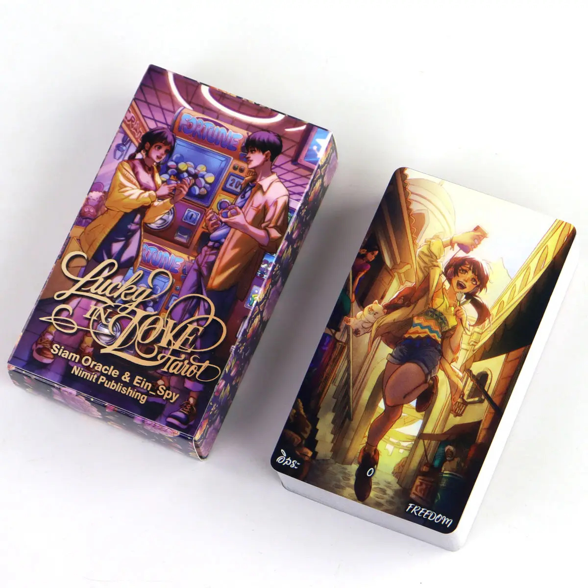 10.3*6cm Lucky In Love Tarot Deck 78 Pcs Cartoon Tarot Cards Based on Rider Waite System Anime Themed