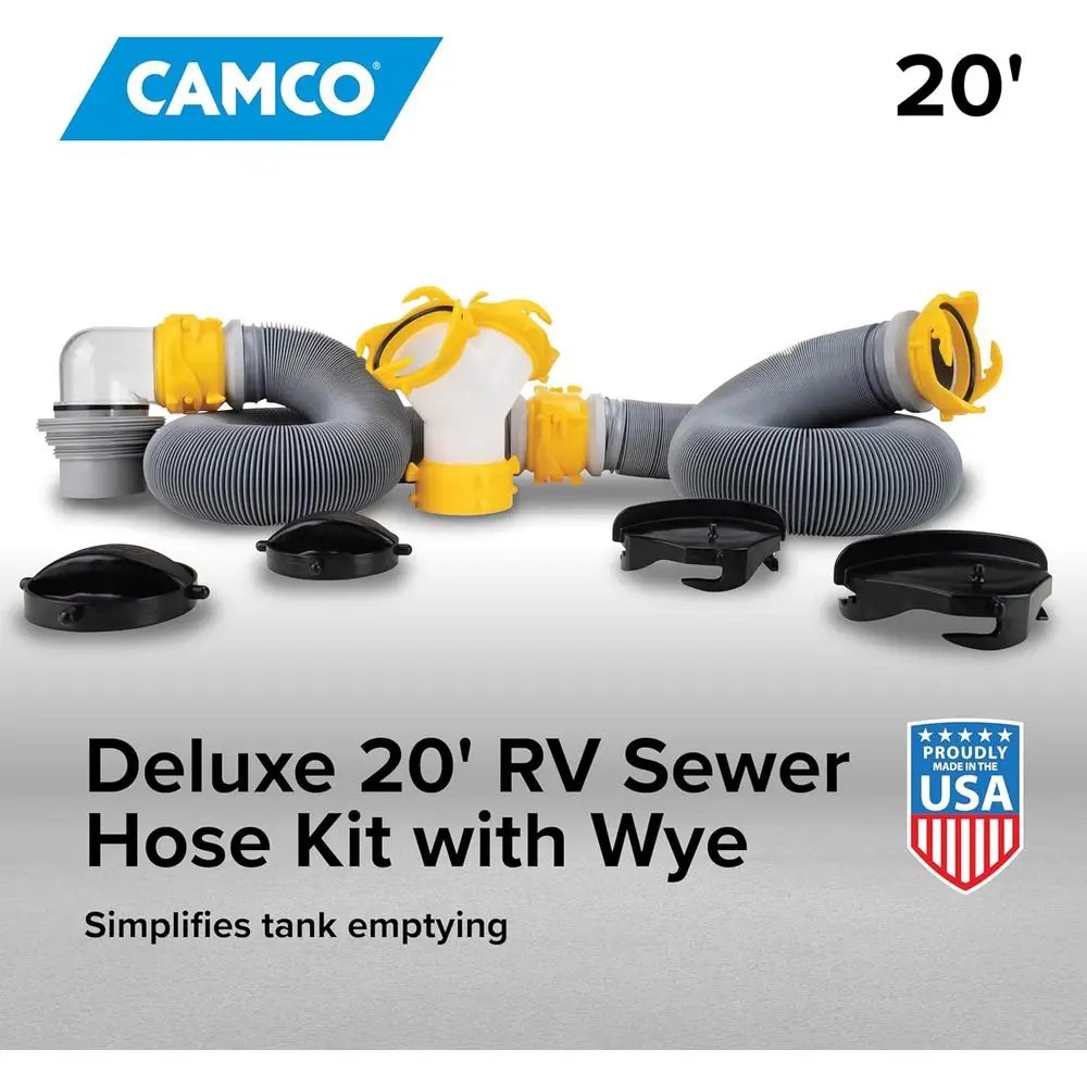 طقم خرطوم الصرف الصحي الفاخر مقاس 20 بوصة مع تركيبات دوارة وموصل شبلة - طقم جاهز للاستخدام كامل مع تجهيزات منجلة الصرف الصحي والكوع، #2