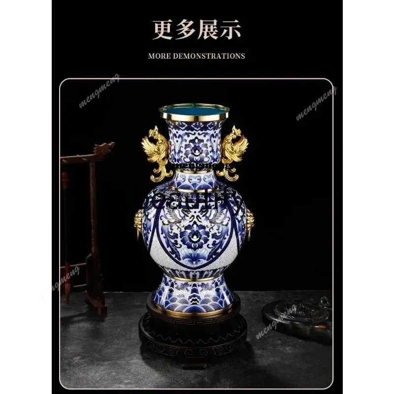 

Phoenix Dance Prosperous Era Peaceful Vase Ornament Living Room New Chinese Style Decoration Hotel CompanyX