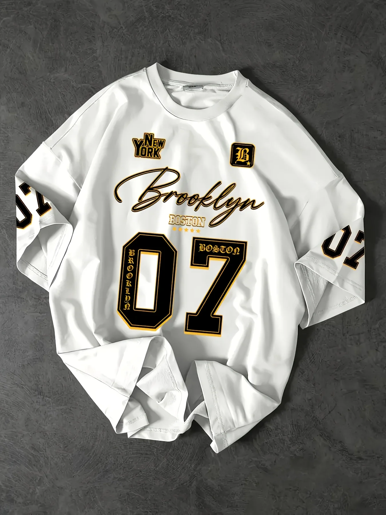 Breathable and quick-drying sports T-shirt, Boston No. 07 football, soccer tennis, and basketball breathable summer casual shirt