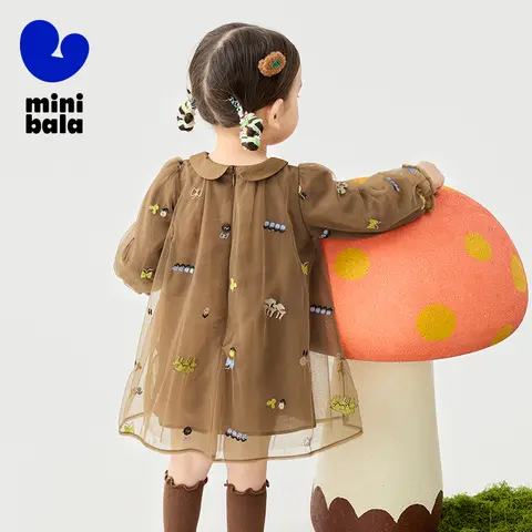 소녀 인형 칼라 자수 귀여운 레이스 원피스, 미니 발라 메쉬 원피스 Best5