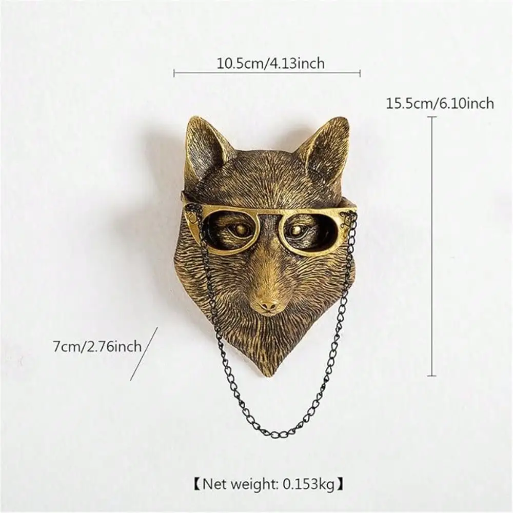 Decorazione da parete con testa di animale in resina, scultura con testa di volpe di cervo finto, decorazione da appendere a parete per soggiorno, camera da letto, cucina, regalo