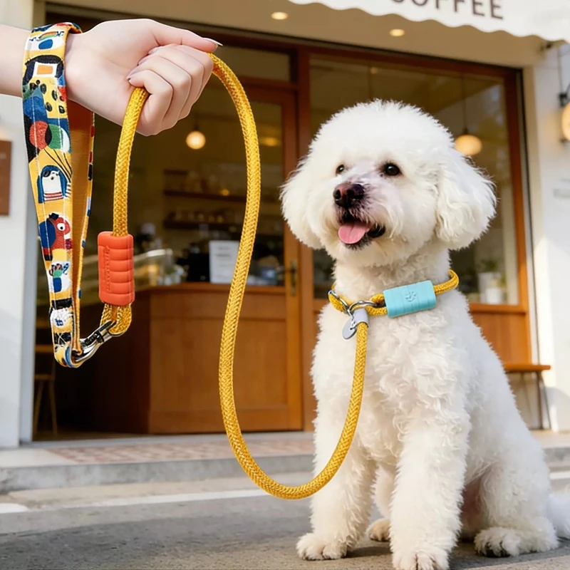 P-chain Correa de moda para perros con diseño Dopamine, cuerda de nailon resistente, correa de adiestramiento para mascotas, antiescape, collar para perros que evita tirones, para paseo de mascotas