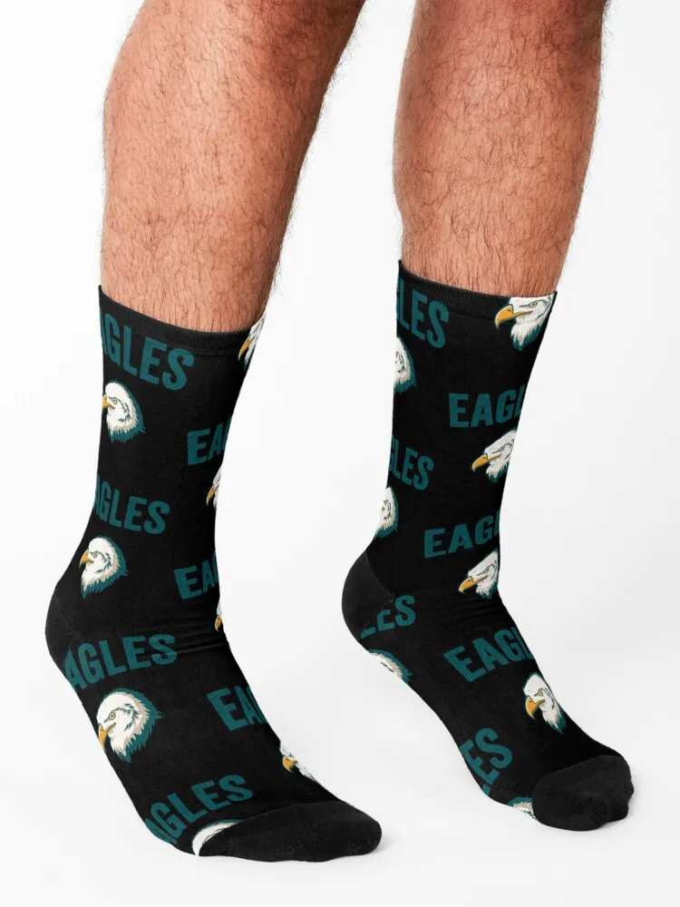 Calcetines Philadelphia Eagles, calcetines divertidos de colores navideños para hombre y mujer