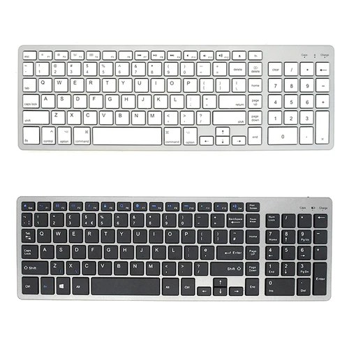 Teclado Bluetooth inalámbrico ultradelgado Compatible con Mac OS/iOS/iPad OS Teclado recargable para MacBook
