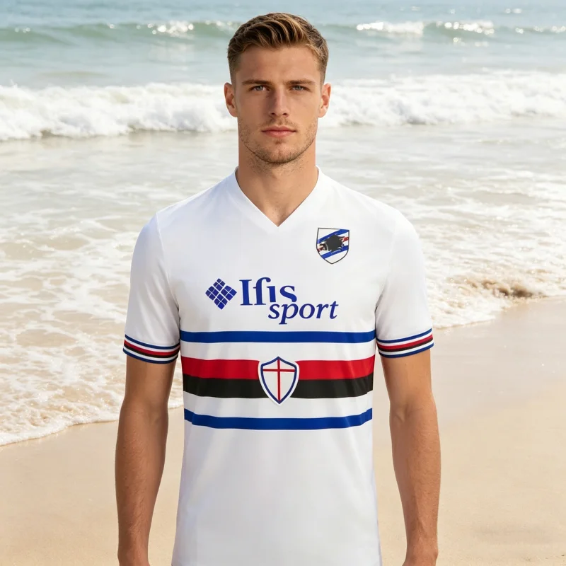 Nueva Llegada 2026, Camiseta Deportiva de Fútbol Estilo Italiano UC Sampdoria, Camiseta Informal para Adultos y Niños, Unisex, Estilo Y2K, Camisetas Familiares para Niños