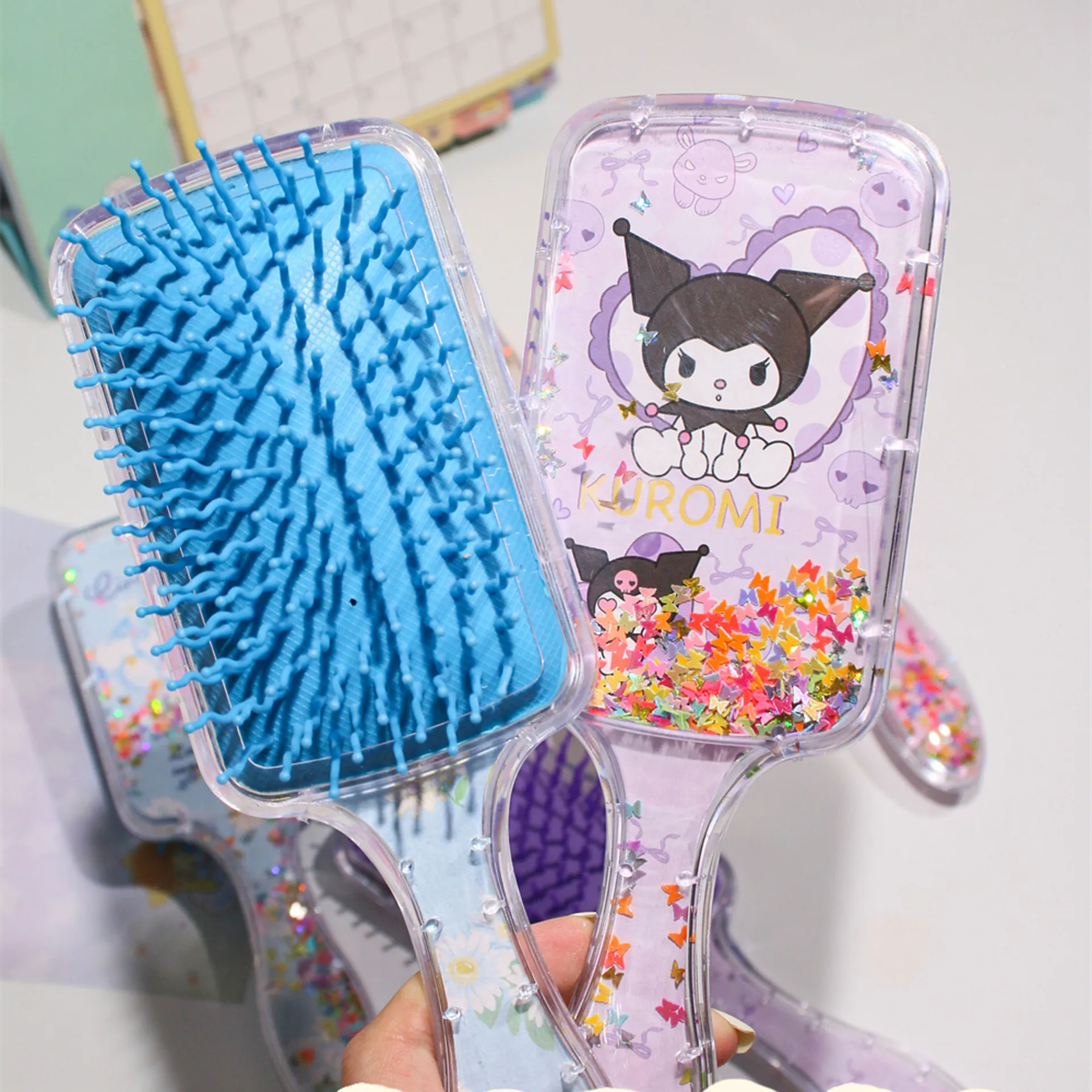 Peine con cojín de aire Kawaii SanrioMy Melody Kuromi, bonito peine de masaje portátil, animación de dibujos animados, bonito peine para niñas, regalo para estudiantes