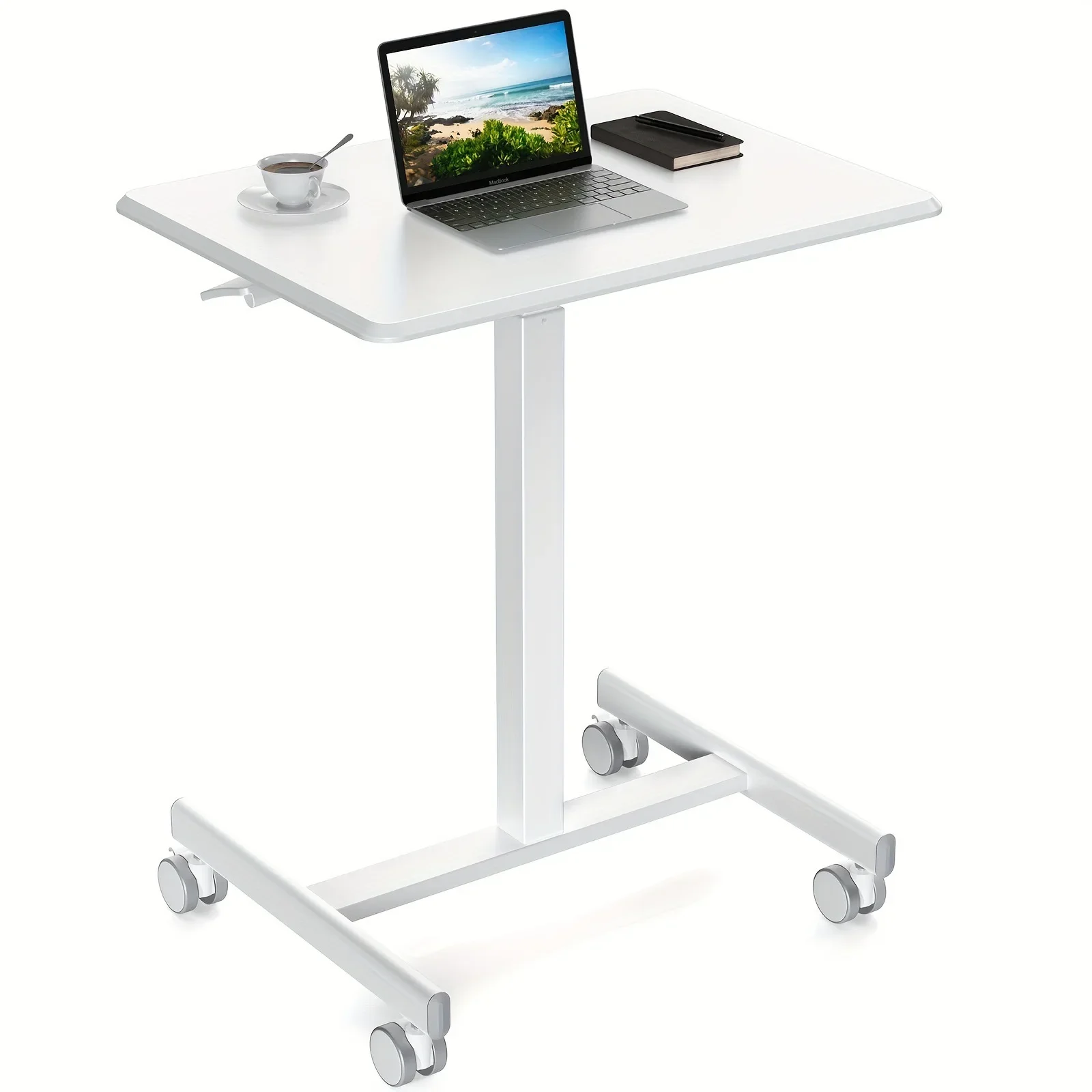 

1pc Adjustable Height Mobile Standing Desk Modern Portable