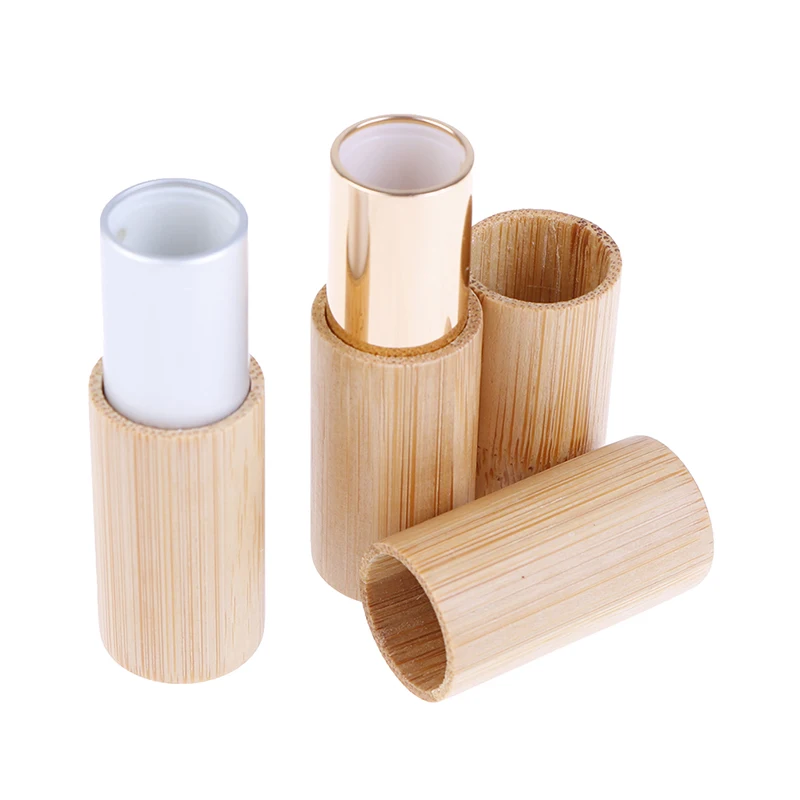 

HUA HUA 4G Bamboo Lipstick Tube Top Grade Lip Balm Sub Package DIY Empty Lip Container