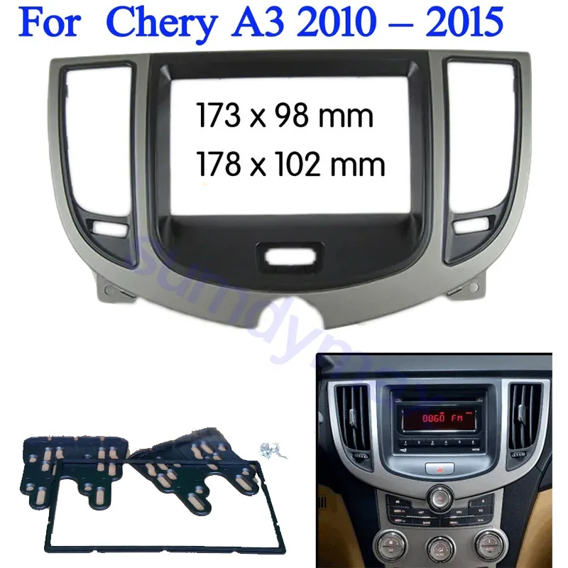 

2 Din car radio frame For Chery A3 2009 -2015 Stereo Dashboard Audio Frame CD Trim Bezel Refitting Indash Car Radio Fascia