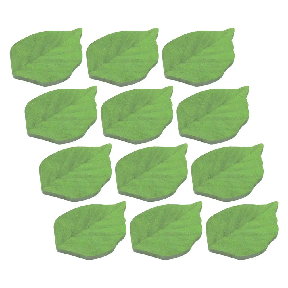 وسادات مذكرة على شكل أوراق خضراء بتصميم نباتي واقعي يدوم طويلاً لتزيين المنزل والمكتب والمدرسة والمكتب الجمالي #1