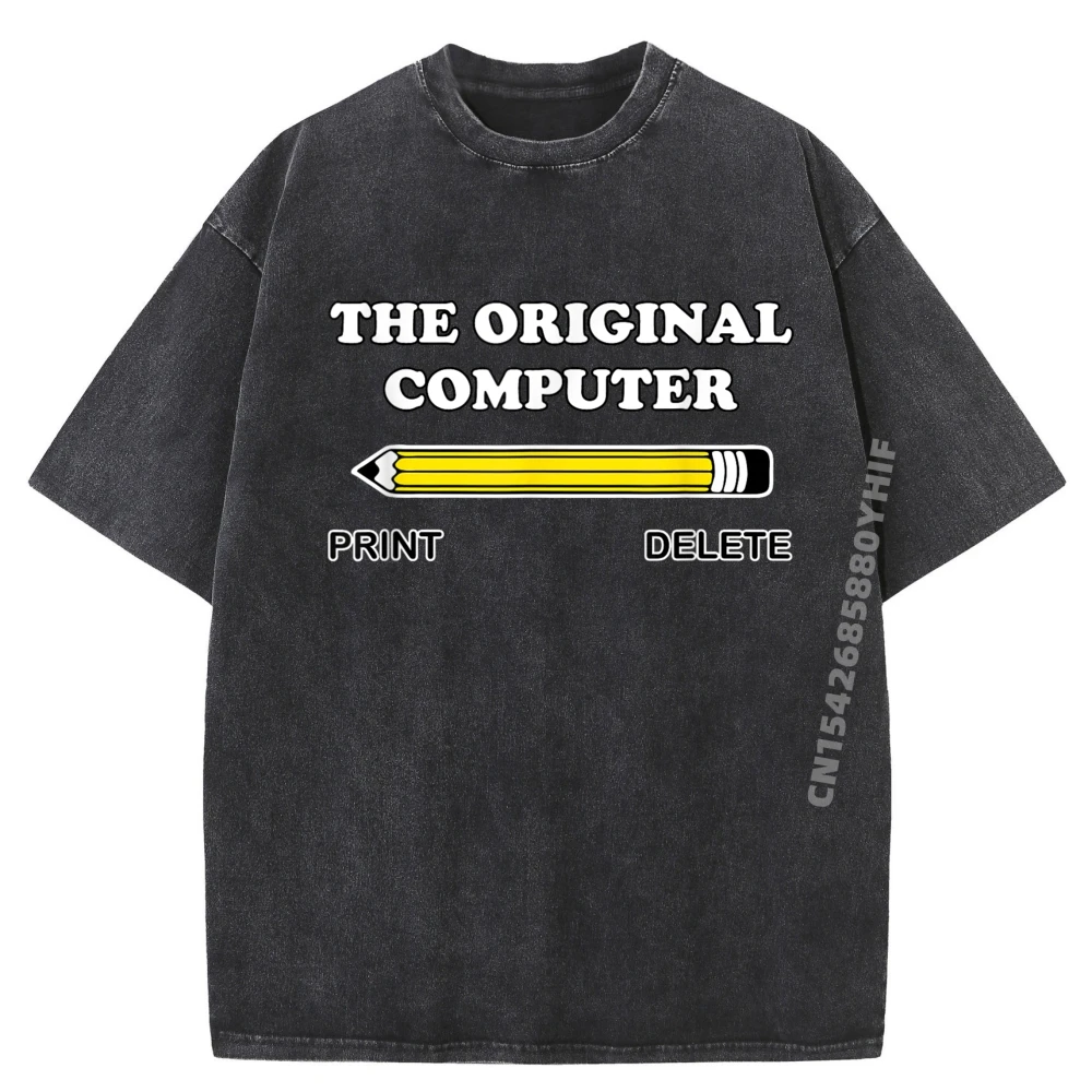 

Original Computer Plus Size Men Clothing Graphic Tees Mens Character Printed Tees Loose Washed Shirt Daily Wear